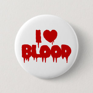 BADGE ROND 5 CM JE COEUR [AMOUR] SANG