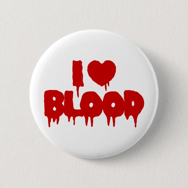 BADGE ROND 5 CM JE COEUR [AMOUR] SANG (Devant)