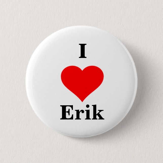 Badge Rond 5 Cm Je coeur Erik Button (Devant)