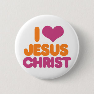 Badge Rond 5 Cm Je Coeur Jésus Christ