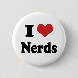 Badge Rond 5 Cm Je coeur Nerds