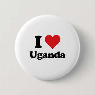 Badge Rond 5 Cm Je Cœur Ouganda Amour Pays Souvenir Thème Objets 