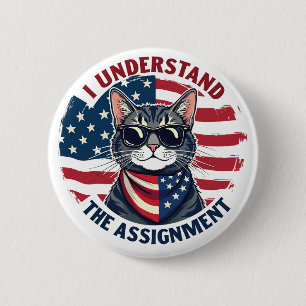 Badge Rond 5 Cm Je comprends l'affectation Harris Walz Cat Lady