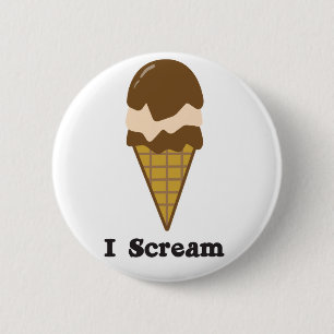 Badge Rond 5 Cm Je crie pour la crème glacée