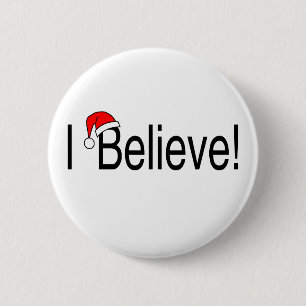 Badge Rond 5 Cm Je crois au Noël