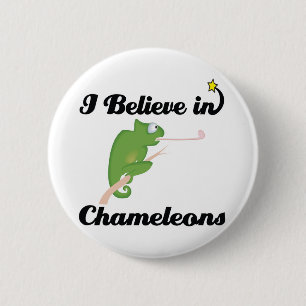 Badge Rond 5 Cm je crois aux caméléons