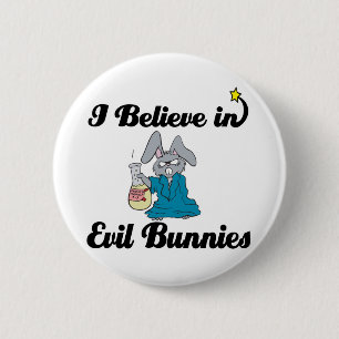 Badge Rond 5 Cm je crois aux lapins diaboliques