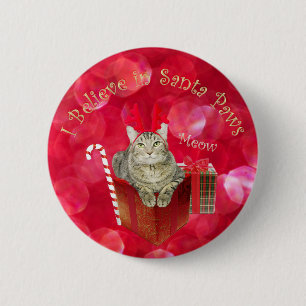 Badge Rond 5 Cm Je crois en Père Noël Paws
