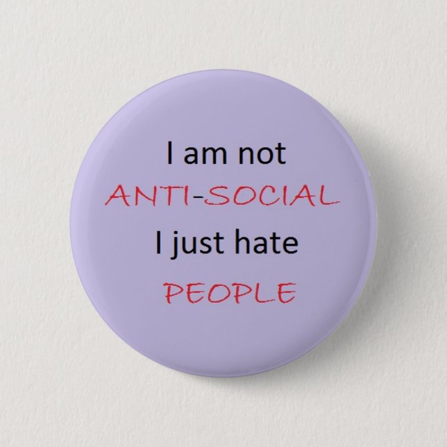 Badge Rond 5 Cm Je déteste des personnes (Devant)