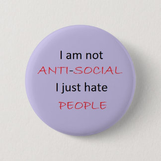 Badge Rond 5 Cm Je déteste des personnes