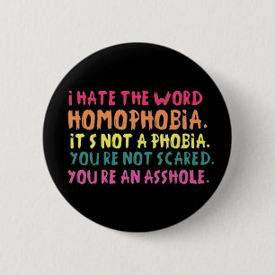 Badge Rond 5 Cm Je déteste la homophobie de mot