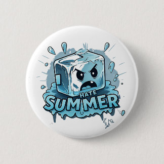 Badge Rond 5 Cm Je déteste l'été