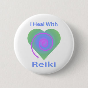 Badge Rond 5 Cm Je guérirai avec Reiki