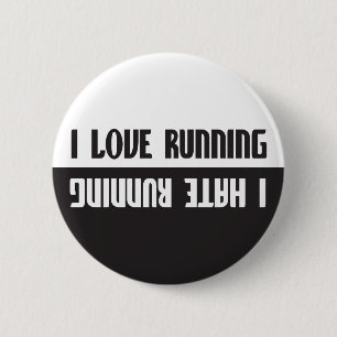 Badge Rond 5 Cm Je m'aime courir déteste courir