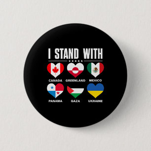 Badge Rond 5 Cm Je me tiens avec le Canada Groenland Mexique Panam