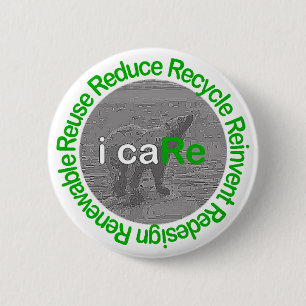 Badge Rond 5 Cm je m'inquiète l'ours blanc