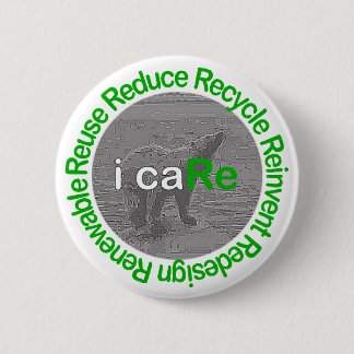 Badge Rond 5 Cm je m'inquiète l'ours blanc