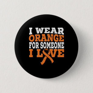 Badge Rond 5 Cm Je Porte De L'Orange Pour Quelqu'Un Que J'Aime Les