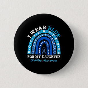 Badge Rond 5 Cm Je Porte Du Bleu Pour Ma Fille T1D Diabète De Type