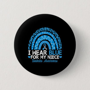 Badge Rond 5 Cm Je Porte Du Bleu Pour Ma Nièce Type 1 Sensibilisat