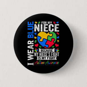 Badge Rond 5 Cm Je Porte Du Bleu Pour Ma Tante Du Jour De La Sensi