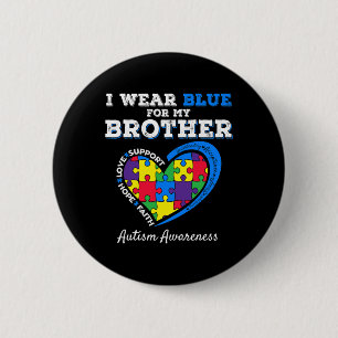 Badge Rond 5 Cm Je Porte Du Bleu Pour Mon Frère Sensibilisation à