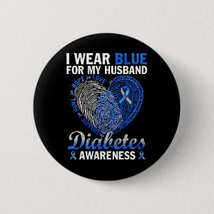 Badge Rond 5 Cm Je Porte Du Bleu Pour Mon Mari Sensibilisation Au