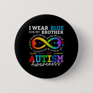 Badge Rond 5 Cm Je Porte Du Blues Pour Mon Frère Sensibilisation s