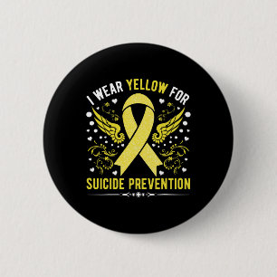 Badge Rond 5 Cm Je Porte Du Jaune Pour Le Sujet De Sensibilisation