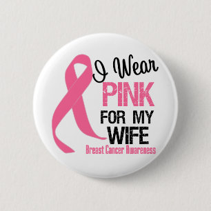 Badge Rond 5 Cm Je Porte Du Rose Pour Ma Femme