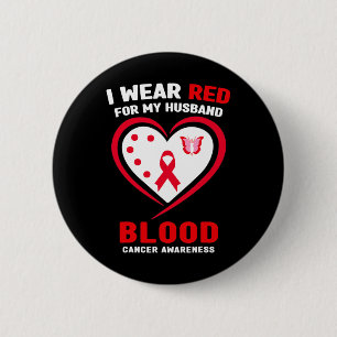Badge Rond 5 Cm Je porte du rouge pour la sensibilisation au cance