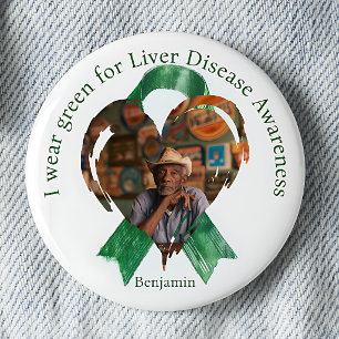 Badge Rond 5 Cm Je porte du vert pour la photo de sensibilisation