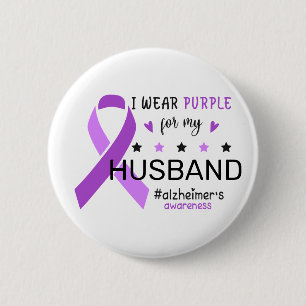 Badge Rond 5 Cm Je Porte du Violet pour la Journée de Sensibilisat