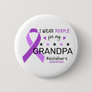 Badge Rond 5 Cm Je porte du violet pour ma grand-mère Sensibilisat