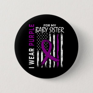 Badge Rond 5 Cm Je Porte Du Violet Pour Ma Sensibilisation À L'Épi