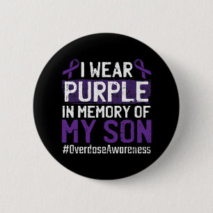 Badge Rond 5 Cm Je Porte Du Violet Pour Mon Fils, Le Ruban De Sens