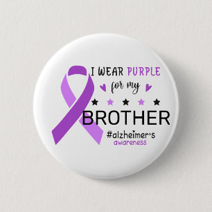 Badge Rond 5 Cm Je Porte du Violet pour Mon Frère Sensibilisation