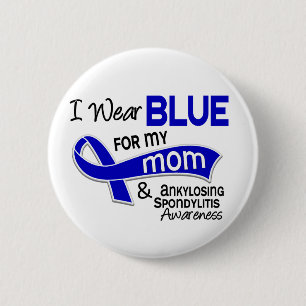 Badge Rond 5 Cm Je porte le bleu pour ma spondylarthrite