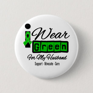 Badge Rond 5 Cm Je porte le mari vert de ruban (rétro) -