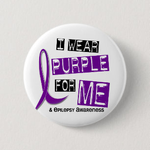 Badge Rond 5 Cm Je porte le pourpre pour moi l'épilepsie 37