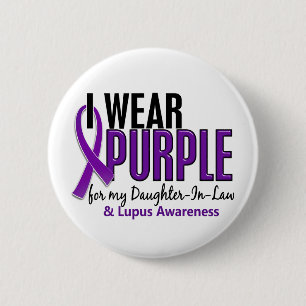 Badge Rond 5 Cm Je porte le pourpre pour mon lupus de la