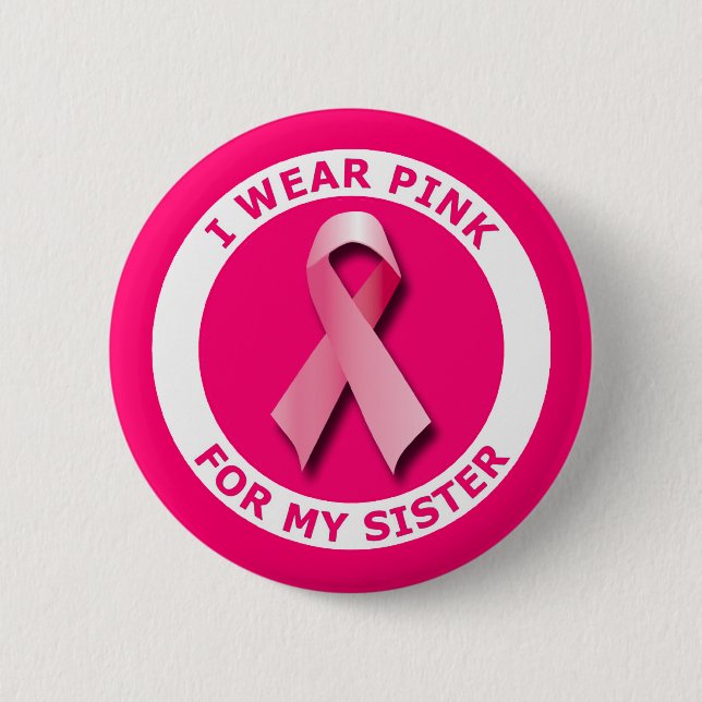 BADGE ROND 5 CM JE PORTE LE ROSE POUR MA SOEUR (Devant)