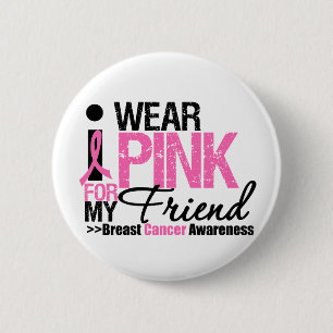 Badge Rond 5 Cm Je porte le rose pour mon ami