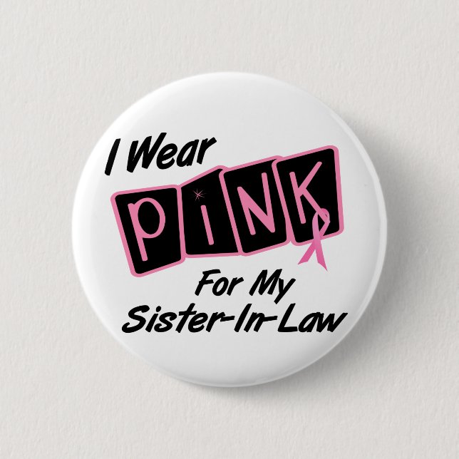 Badge Rond 5 Cm Je porte le rose pour mon CANCER DU SEIN T de la (Devant)