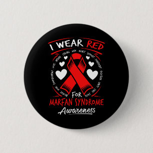 Badge Rond 5 Cm Je Porte Le Rouge Pour La Sensibilisation Au Syndr