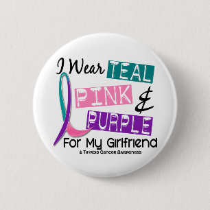 Badge Rond 5 Cm Je porte le ruban de cancer de la thyroïde pour