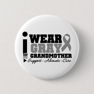 Badge Rond 5 Cm Je porte le ruban gris pour ma grand-mère