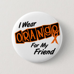 Badge Rond 5 Cm Je porte l'orange pour mon AMI 8
