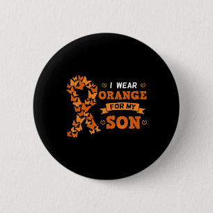 Badge Rond 5 Cm Je Porte L'Orange Pour Mon Fils Leucémie Cancer Du