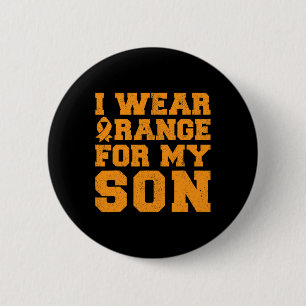 Badge Rond 5 Cm Je Porte L'Orange Pour Mon Fils Leucémie Sensibili